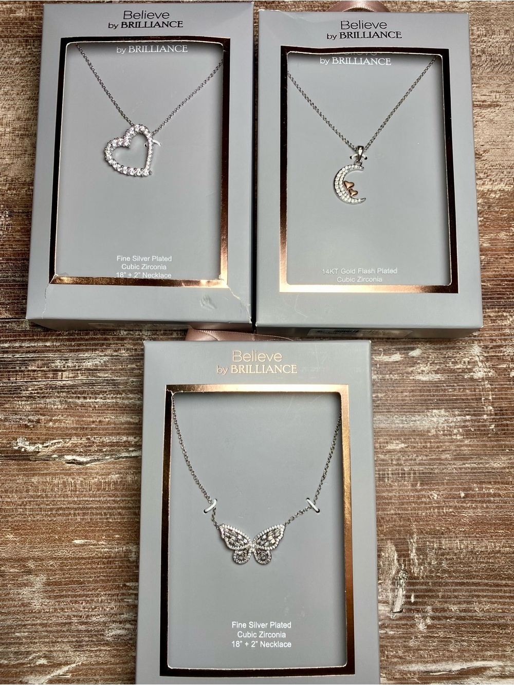 Believe by Brilliance Fine, Women's Silver Plated Cubic Zirconia ✨3 PCS BUNDLE✨